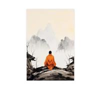 GQKIUYGA The Art of Meditation by Buddhist Monks Canvas Poster Wall Art Decor Print Picture Paintings for Living Room Bedroom Decoration 12x18inch(30x45cm)