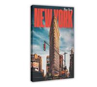 GQKIUYGA The Flatiron Building, New York Canvas Poster Wall Art Decor Print Picture Paintings for Living Room Bedroom Decoration 16x24inch(40x60cm)