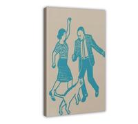 GQKIUYGA Two Dancers And A Blue Cat Canvas Poster Bedroom Decor Landscape Office Room Decor Gift 20x30inch(50x75cm)