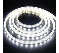 GQL 10m LED Strips Lights White, 220V- 240V Ribbon SMD 5050 60leds/m Rope Lighting, IP65 Waterproof, No Self Adhesive, DIY Home Kitchen Bar Decking Holiday Christmas Indoor Decoration