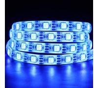 GQL 12V Flexible LED Strip with Switch, 2m Waterproof 5050 60leds/m Rope Light Blue Ribbon Self-adhesiveTape BackUK Plug Power Adapter Indoor Outside Decor