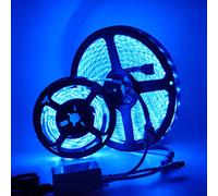 GQL 12V RGB LED Strip Lights, 5050 60LEDs Strips Self Adhesive Tape, 44 Key Remote IR Controller + UK Power Supply Rope Light Kit-IP21 Waterproof (8m, Not Waterproof)