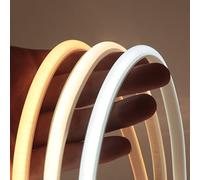 GQL 17m Ultra-Soft Modified Silicone COB Neon Strip Light, Cold White, 288 LEDs/m, Cut to 50cm, IP65 Waterproof Flexible Rope Light with Switch 220V UK Plug Power Supply