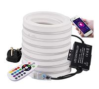 GQL 18m WiFi RGB Neon Light with Remote, 220V Waterproof and Flexible LED Strip, Music Sync/Smart Phone Tuya APP Controller 1500W/ Alex Google Assistant Application