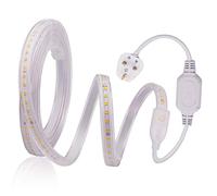 GQL 220V-240V LED Strip (Cut to 1m) with Power Supply, Waterproof 2835 SMD 60 LEDs/m Rope Light Professional Commercial Engineering Decoration- 2m Warm White