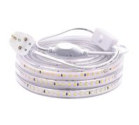 GQL 220V-240V LED Strip (Cut to 20cm) with Switch Power Supply, Waterproof 2835 SMD 120 LEDs/m Rope Light Professional Commercial Engineering Decoration- 6m Warm White
