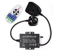 GQL 220V Universal Dimmer, 23 keys RF Remote Control + 1500W Dimmable Controller, Output DC 220V, General Model for 220V LED Strip/String/Fairy Light with UK Plug