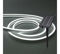 GQL 24V Solar/USB COB Neon Flex Light - IP67 Waterproof 2835 SMD 120LEDs/m LED Strip, Indoor/Outdoor Use (Cold White,4m)