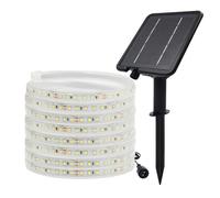 GQL 24V Solar/USB LED Strip Lights - IP67 Waterproof 2835 FPC 120LEDs/m, 8-Mode Controller for Indoor Outdoor Decoration (Natural White,4m)