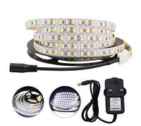GQL 2m 12V LED Strip with Power Supply Plug, Self-Adhesive 5630 SMD 120 LEDs/m Tape, Indoor Kitchen Cabinet TV Backlight Low Voltage White Ribbon Lighting