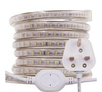 GQL 2m LED Strip AC 220V 240V IP65 Waterproof 3014 SMD 120LEDs/m Commercial Rope Light, Cold White Ribbon for Home Kitchen Cabinets Ceiling Garden Decoration UK Plug