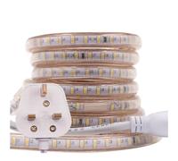 GQL 2m LED Strip AC 220V 240V IP65 Waterproof 3014 SMD 120LEDs/m Commercial Rope Light, Warm White Ribbon for Home Kitchen Cabinets Ceiling Garden Decoration UK Plug