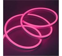 GQL 2m Pink Flexible NEON Light, 220V SMD 2835 120 LED Strip Light Kit (IP65 Waterproof) with UK Plug Power Supply for Home Garden Bar Decoration