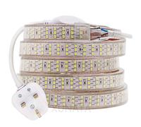 GQL 5m 220V 240V LED Strip, 2835 SMD 276 LEDs/m Rope Light Mains Powered, IP65 Waterproof for Indoor Outdoor Decoration White Ribbon