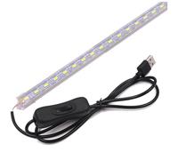 GQL 5V USB LED Strip Rigid Hard Light with Switch, Kitchen Under Cabinet Dormitory Night Light (35cm (Transparent Cover), Natural White (4000-5000K))