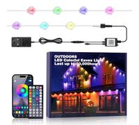 GQL 60m Smart Dot-Matrix RGBCCT LED Strip with 100 LEDs, 24V Remote & Bluetooth App Music Sync, IP67 Waterproof Outdoor Decorative (RGB+White+Red) Rope Light Kit for Home, Party, Bar