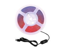GQL Dimmable COB LED Strip with Black Dimmer Switch, 5V USB Flexible Light Ribbon, Self-Adhesive Tape for Indoor Home Commercial Cupboard TV Backlight (Red, 3m)