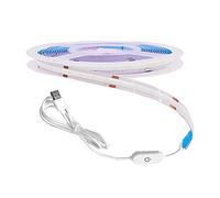 GQL Dimmable COB LED Strip with White Dimmer Switch, 5V USB Flexible Light Ribbon, Self-Adhesive Tape for Indoor Home Commercial Cupboard TV Backlight (Blue, 2m)