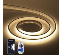 GQL Dimmable COB Neon Light with 23-Key Remote, WiFi Controller 1500W, Tuya App Work with Alex Google Assistant, IP65 Waterproof 220V Flexible Silicone LED Strip (3m, Natural White)
