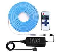 GQL Dimmable Neon Light Strip Kit, 2m Blue LED Strip (6x12mm) + 11-Key RF Remote Control + 12V Transformer UK Plug Power Supply