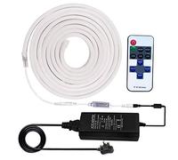 GQL Dimmable Neon Light Strip Kit, 2m Warm White LED Strip (6x12mm) + 11-Key RF Remote Control + 12V Transformer UK Plug Power Supply