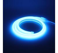 GQL Flexible COB Neon Light Strip, 220V LED Strip 288 LEDs/m, Cut to 50cm, IP65 Waterproof Modified Silica Gel Rope Light with UK Plug Power Supply (16m, Ice Blue)