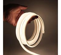 GQL Flexible COB Neon Light Strip, 220V LED Strip 288 LEDs/m, Cut to 50cm, IP65 Waterproof Modified Silica Gel Rope Light with UK Plug Power Supply (10m, Natural White)