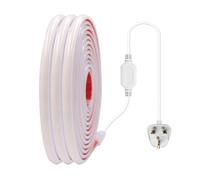 GQL Mains Powered COB Neon Light Strip with Self-Adhesive Tape, 240 LEDs/m, Cut to 10cm, IP65 Waterproof LED Rope Lights 220V (5m, Cold White)