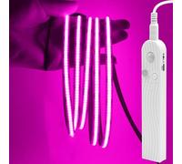 GQL Motion Sensor COB LED Strip Lights - PIR 5V Battery or USB Powered, Self-Adhesive for Closet Wardrobes Cabinets Stairs (Pink, 0.5m)