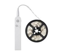 GQL Motion Sensor LED Strip Lights - PIR IP65 Waterproof, 5V Battery or USB Powered, Self-Adhesive for Closet Wardrobes Cabinets Stairs (2m, White)