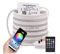 GQL Music Sync & Bluetooth Controller LED Neon Light Kit, 10m SMD 5050 RGB 60LEDs/m Strip + 40 Keys Dimmable Remote, IP65 Waterproof for Indoor Outdoor Commercial Decor
