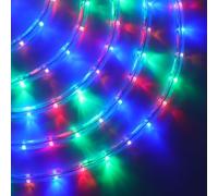 GQL Waterproof LED Round String Lights, 220V UK Plug-in Outdoor Flexible Tube Light, 36 LEDs/m for Garden Wedding Party Pub Tree Decoration (3m, Fixed Multi-Color)