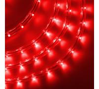 GQL Waterproof LED Round String Lights, 220V UK Plug-in Outdoor Flexible Tube Light, 36 LEDs/m for Garden Wedding Party Pub Tree Decoration (15m, Red)
