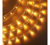 GQL Waterproof LED Round String Lights, 220V UK Plug-in Outdoor Flexible Tube Light, 36 LEDs/m for Garden Wedding Party Pub Tree Decoration (25m, Yellow)