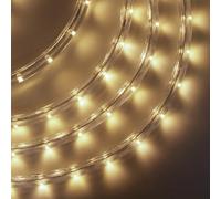 GQL Waterproof LED Round String Lights, 220V UK Plug-in Outdoor Flexible Tube Light, 36 LEDs/m for Garden Wedding Party Pub Tree Decoration (8m, Warm White)