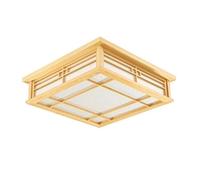 GQLB Japanese Ceiling Light led Solid Wood Lamps Tatami Light Lamps Japanese Living Room Bedroom Balcony logs Light Korean 350 * 350 * 100MM, White Light