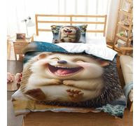 GQLIDDAOE 3D Printed Duvet CoverHedgehog Microfiber Duvet Cover Comforter Cover Set with Zipper Home Bedding Cover Sets for Boys Adult Single(135x200cm)