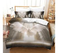 GQLIDDAOE Jesus 3D Printed Duvet Cover Set 3 Pieces Bedspread Soft Microfiber with Zipper Closure，Pillowcases for Kids Girls Boys Adults Bedroom Single（140x200cm）