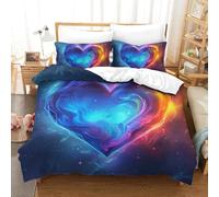 GQLIDDAOE Love Heart 3D Printed Duvet Cover Set 3 Pieces Bedding Set Soft Easy Care with Zipper Closure,Pillowcases for Kids Girls Boys Adults Bedroom Double(200x200cm)