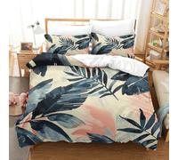GQLIDDAOE Palm Leaf 3D Printed Quilt Cover Set 3 Pieces Bed Duvet Set Soft Easy Care with Zipper Closure，Pillowcases for Teens And Adults King（220x240cm）