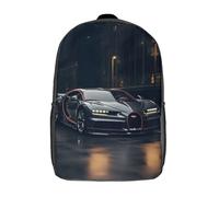GQmoney Children'S Backpack 3D Bugatti Chiron Pur Sport Printed Bags Schoolbag Lightweight School Bags Fashion Fun Knapsack Student Daypack For Children 17inch
