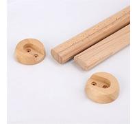 GQQG Wooden Oval Closet Rod for Hanging Clothes Heavy Duty Closet Pole Wardrobe Cross- bar Clothes Hanging Rods Polished Natural Beech Wood Wardrobe Closet Rod with End Supports for Closet Storage
