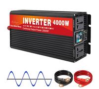 GQQSXZNTD 4000W DC 12V/24V/48V/60V/72V Pure Sine Wave Inverter Charger DC Input AC Output 120V/230V Low Frequency Solar Power Inverter Converter(Size:60v to 230v)