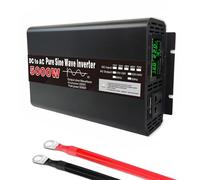 GQQSXZNTD 5000W DC 72V 60V 48V 24V 12V to AC 120V 240V Pure Sine Wave Power Inverter Converter, Off-Grid Solar Power Inverter with AC Outlets & Display for Truck, Home, RV, Black(Size:60v to 230v)