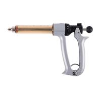 GQQSXZNTD Syringe Veterinary, Stainless Steel Semi-Automatic Adjustable Continuous Syringe, Veterinary Vaccine Injection for Cattle Sheep Pig Goat(Size:25ML)