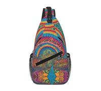 GQSZCYHLKL Abstract Mushroom Colorful Mandala Print Men'S Casual Chest Crossbody Bag With Multi-Pocket Design – Lightweight & Spacious Front Bag For Travel, Work & Daily Use