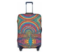 GQSZCYHLKL Abstract Mushroom Colorful Mandala Suitcase Cover Stylish Protective Travel Bag Cover with Dual Sided Print, Elastic Design for Secure Fit and Scratch Protection