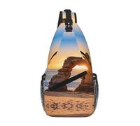 GQSZCYHLKL Arches National Park Print Men'S Casual Chest Crossbody Bag With Multi-Pocket Design – Lightweight & Spacious Front Bag For Travel, Work & Daily Use