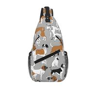 GQSZCYHLKL Beagle Patterns Print Men'S Casual Chest Crossbody Bag With Multi-Pocket Design – Lightweight & Spacious Front Bag For Travel, Work & Daily Use