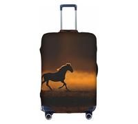 GQSZCYHLKL Black Horses Red Glowing Clouds Suitcase Cover Stylish Protective Travel Bag Cover with Dual Sided Print, Elastic Design for Secure Fit and Scratch Protection